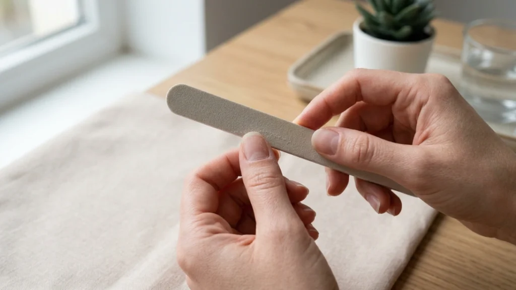 weekly nail care routine filing technique