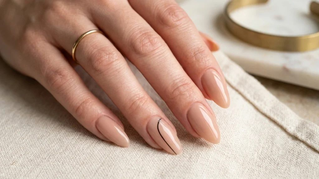 quiet luxury negative space acrylic nail designs
