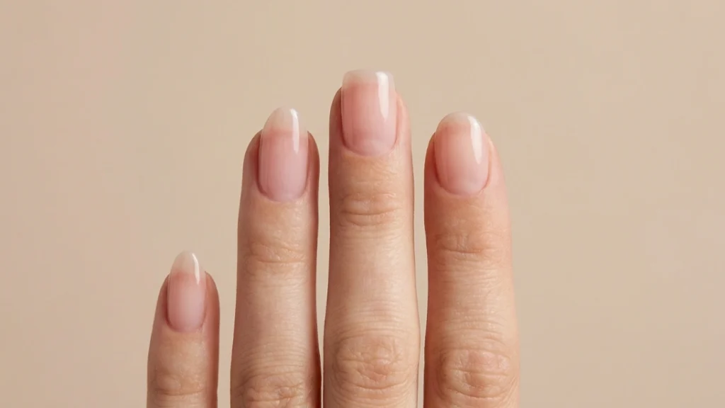 short almond nails - shape comparison with square and round