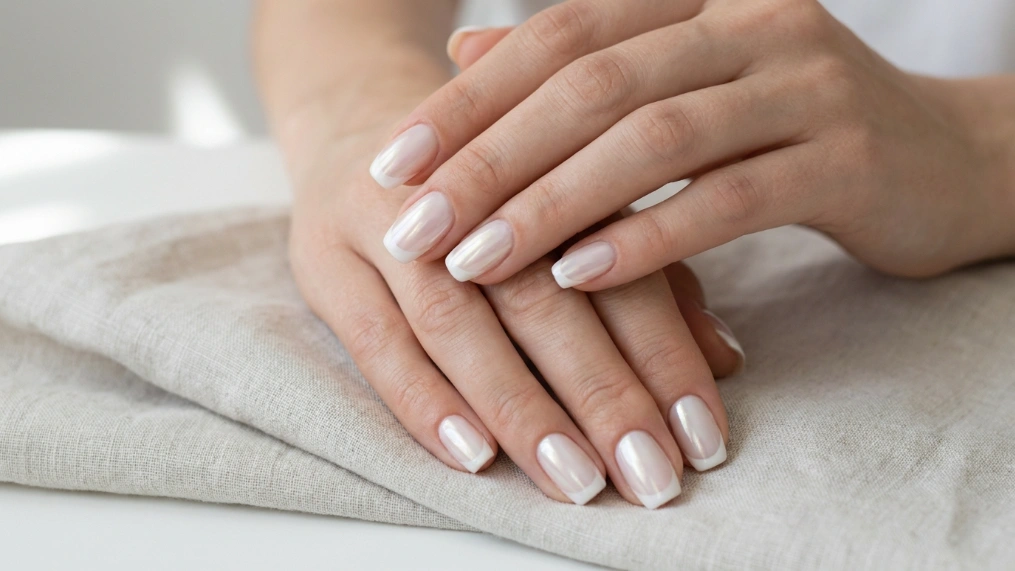 milky nails vs glazed donut nails - combined milky french and glazed finish