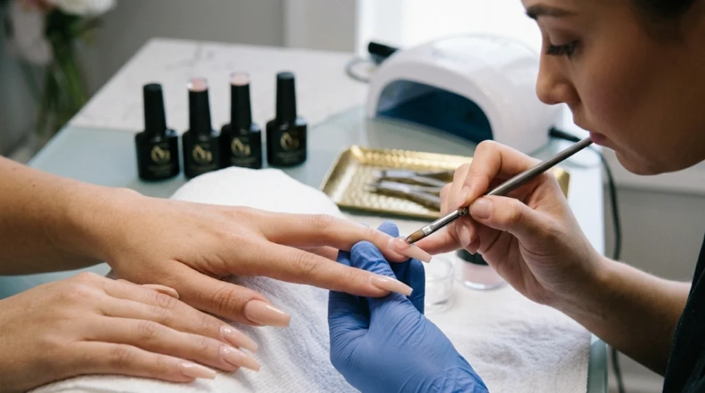 coffin acrylic nails for beginners - acrylic fill maintenance