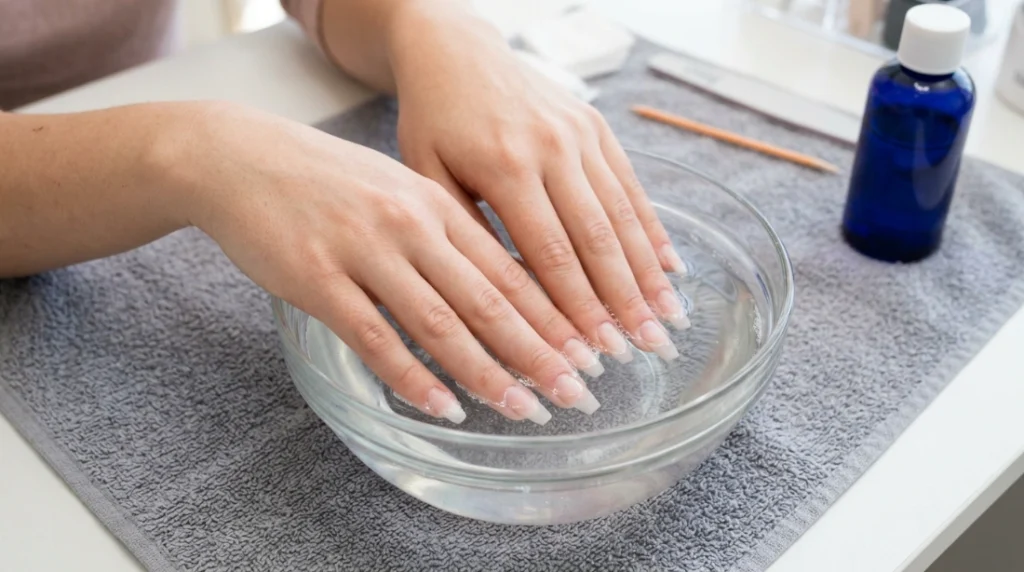 coffin acrylic nails for beginners - proper acetone soak-off removal