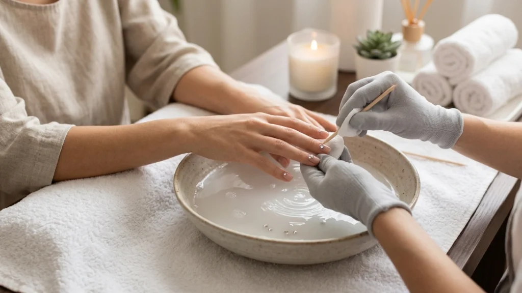rhinestone nails - gentle soak-off removal process