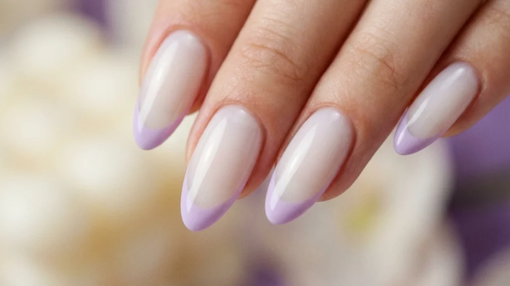 colored french tips - cherry red tip manicure feature image