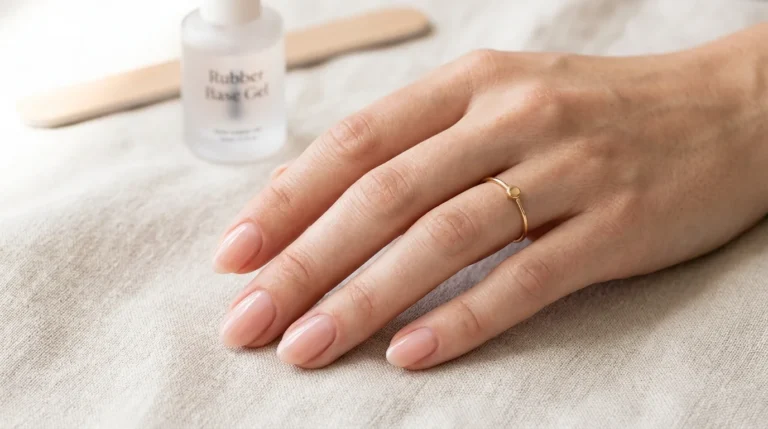 What rubber base gel looks like on natural nails