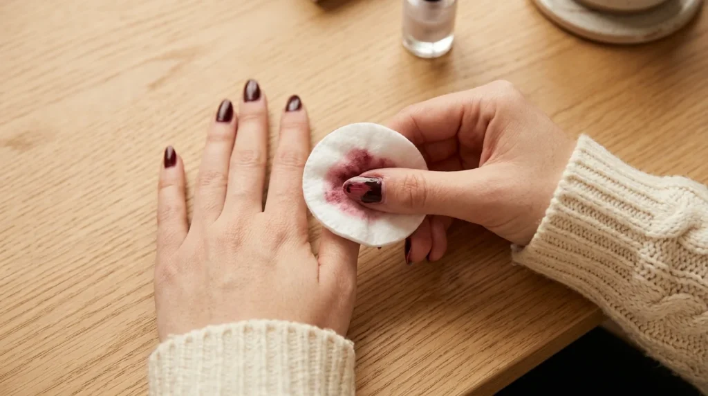 The first and most important step is to remove old nail polish.
