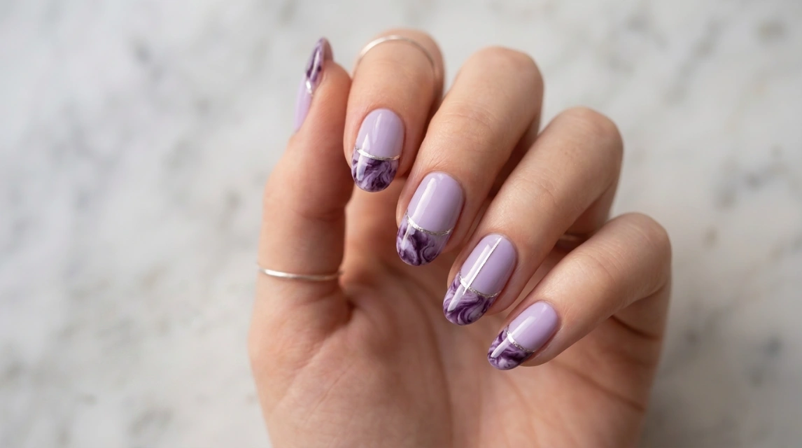 marble effect nails - luxury glass finish feature image