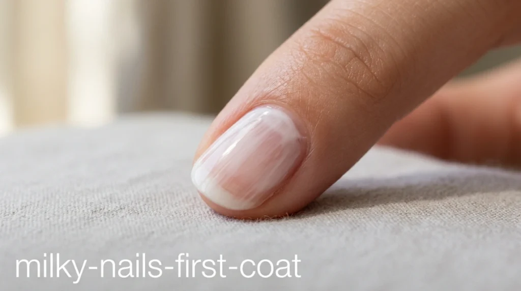 ridge filling base coat for milky nails.