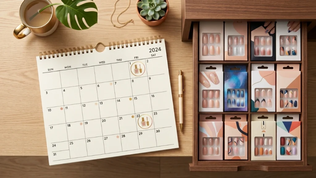 press on nails vs acrylics - salon schedule versus press-on flexibility