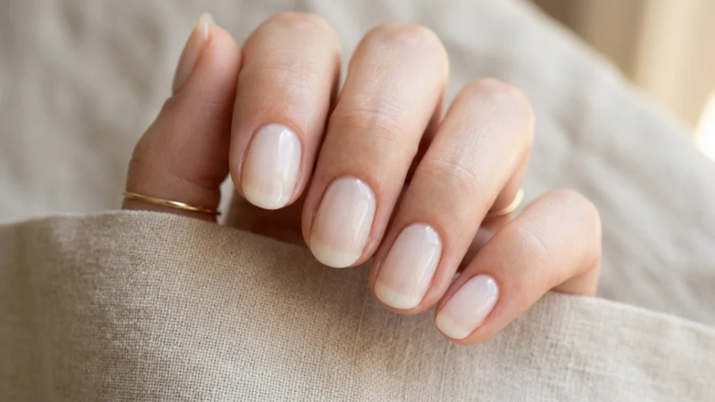 milky nails vs babyboomer uniform sheer shade close-up