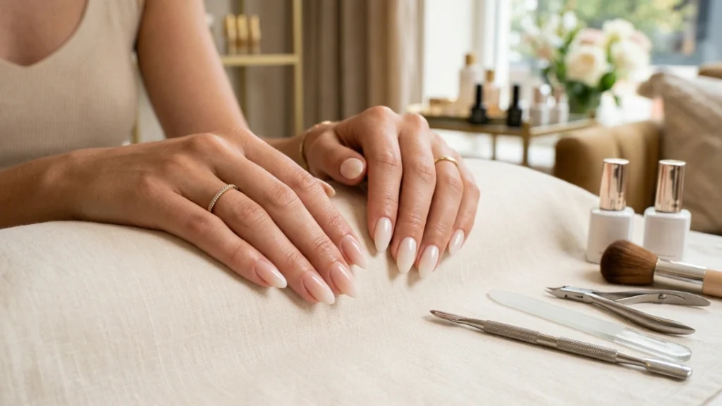 milky nails vs babyboomer finished manicure set