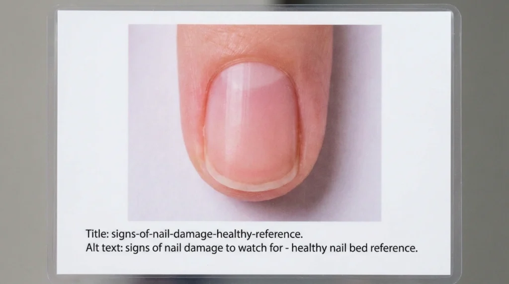 signs of nail damage to watch for - healthy nail bed reference