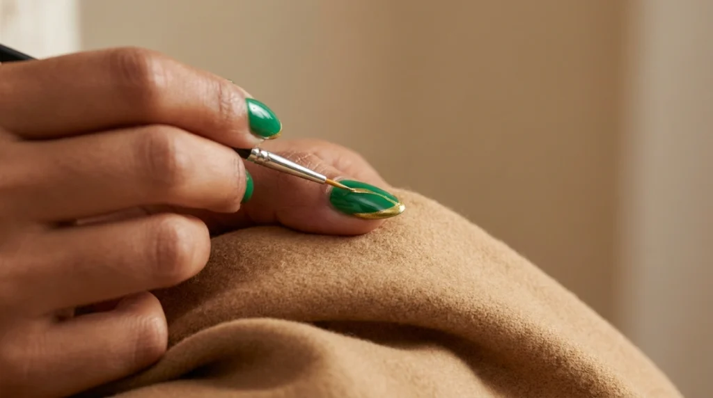 Press-on set styled as emerald tortoiseshell nails