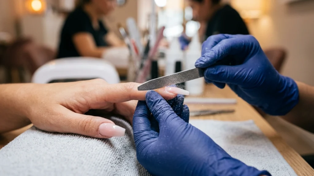 coffin nails for beginners - filing tapered sides at home