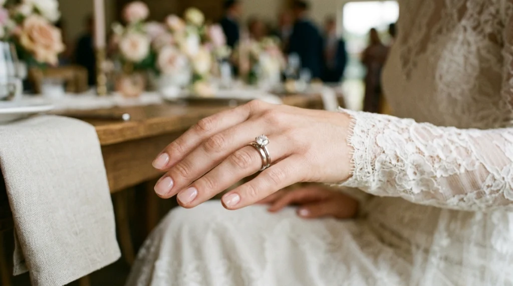 no mani mani wedding nails - thin sheer polish layer application