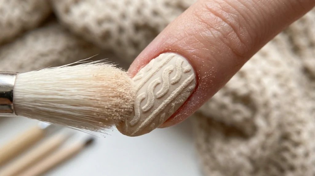 ozy sweater nails - removing excess powder
