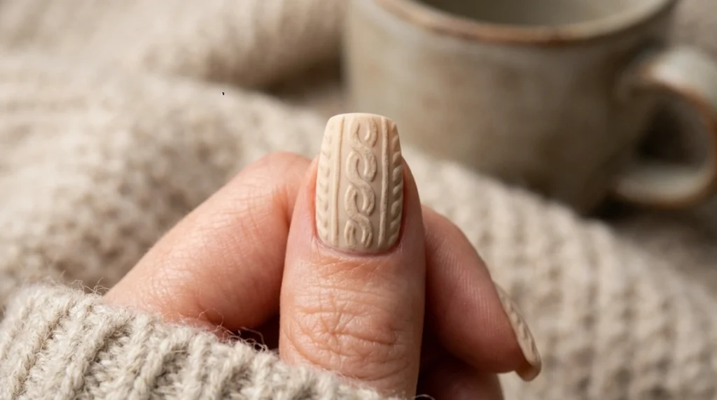 Final Cozy sweater nails finally looks beautiful
