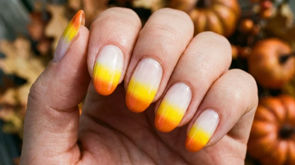 cute halloween nails - ghost and ribbon bow design