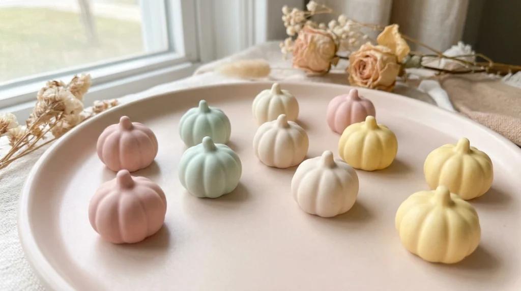 cute halloween nails - pastel pumpkin patch design