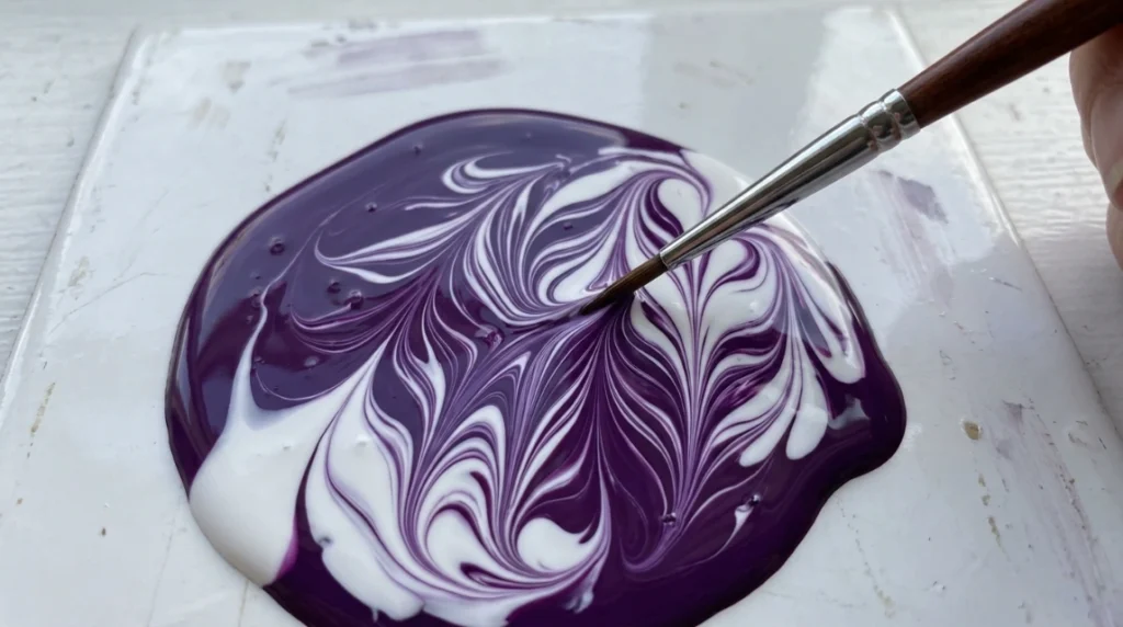marble effect nails - full marble swirl pattern detail