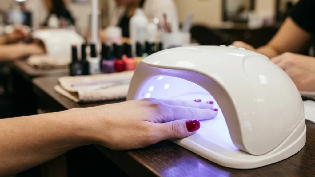 dip powder vs gel nails - UV lamp curing gel polish