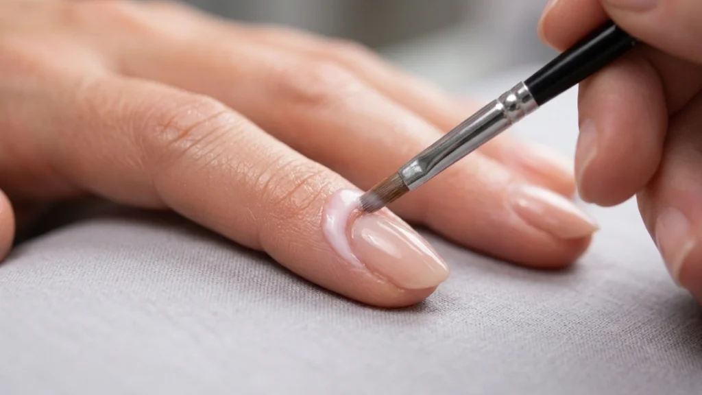 marble nail art at home - liquid latex skin protection step