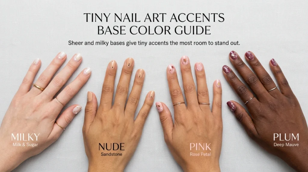 hand painting tiny bow nail art step