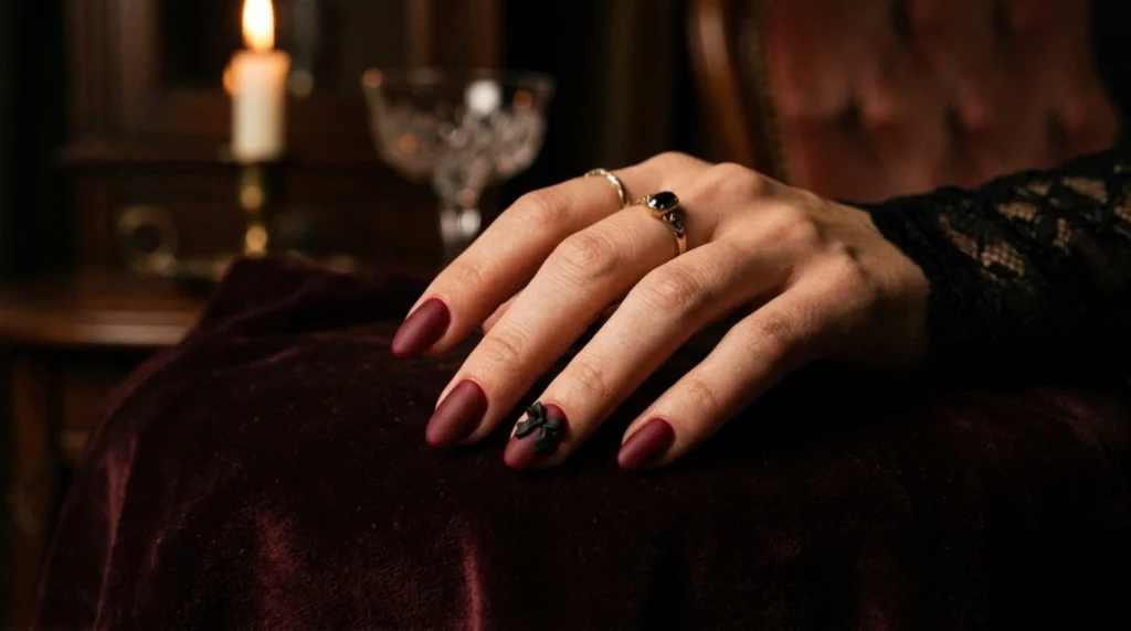 mini star accent on short nails