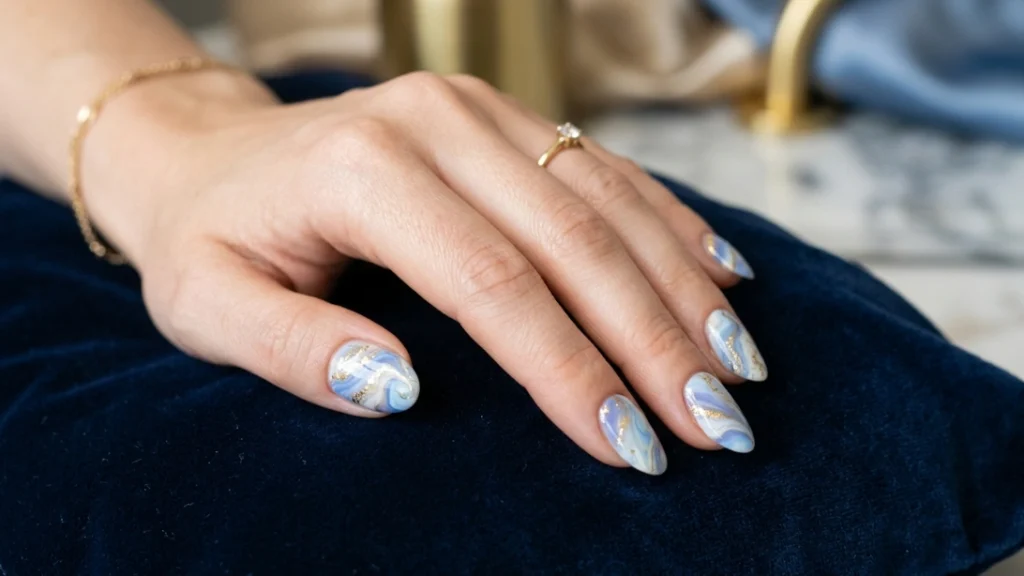 Beautiful Finish Marble Nail Design Ready 