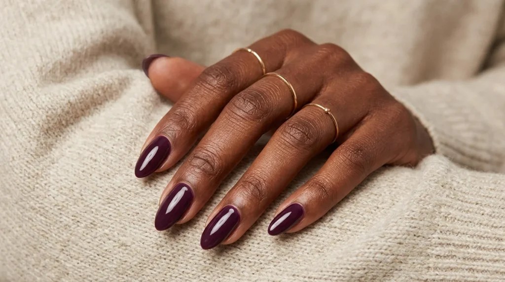 Plums and Purples nail tones adds more elegance 